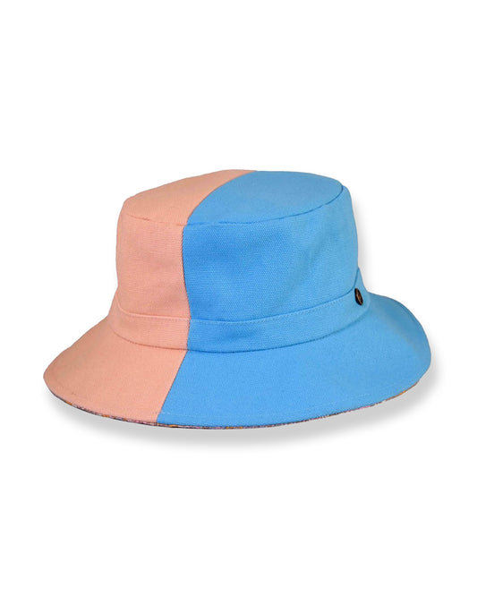 The FlipSide Bucket Hat – Kids – Paisley / Blue & Pink