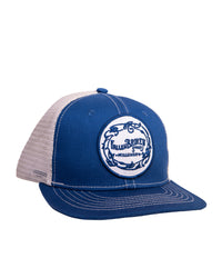 FBS Logo Cap in blue with woven patch and white mesh back

