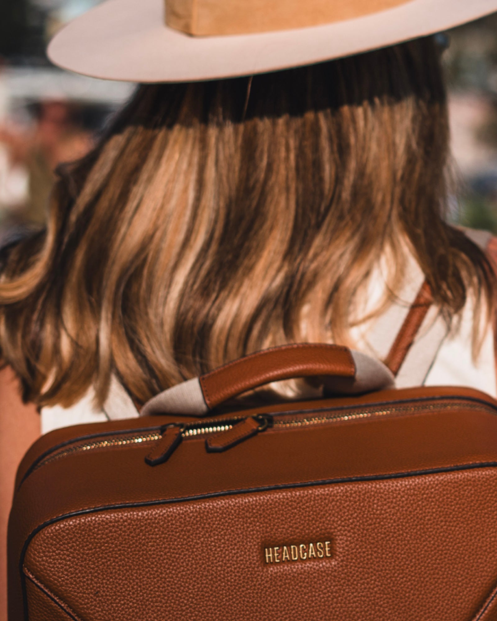 Bondi Bombshell (Tobacco) – Weekender Hat Backpack by Headcase - fallenBROKENstreet