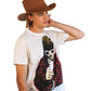 Model wearing the Lennon Leather Hat – Suede by FallenBROKENstreet. Crafted from premium suede leather with a structured wide brim, this unisex hat features timeless shaping that softens with wear. A festival-ready piece that blends rugged craftsmanship with modern style, designed for travel, adventure, and effortless everyday wear.