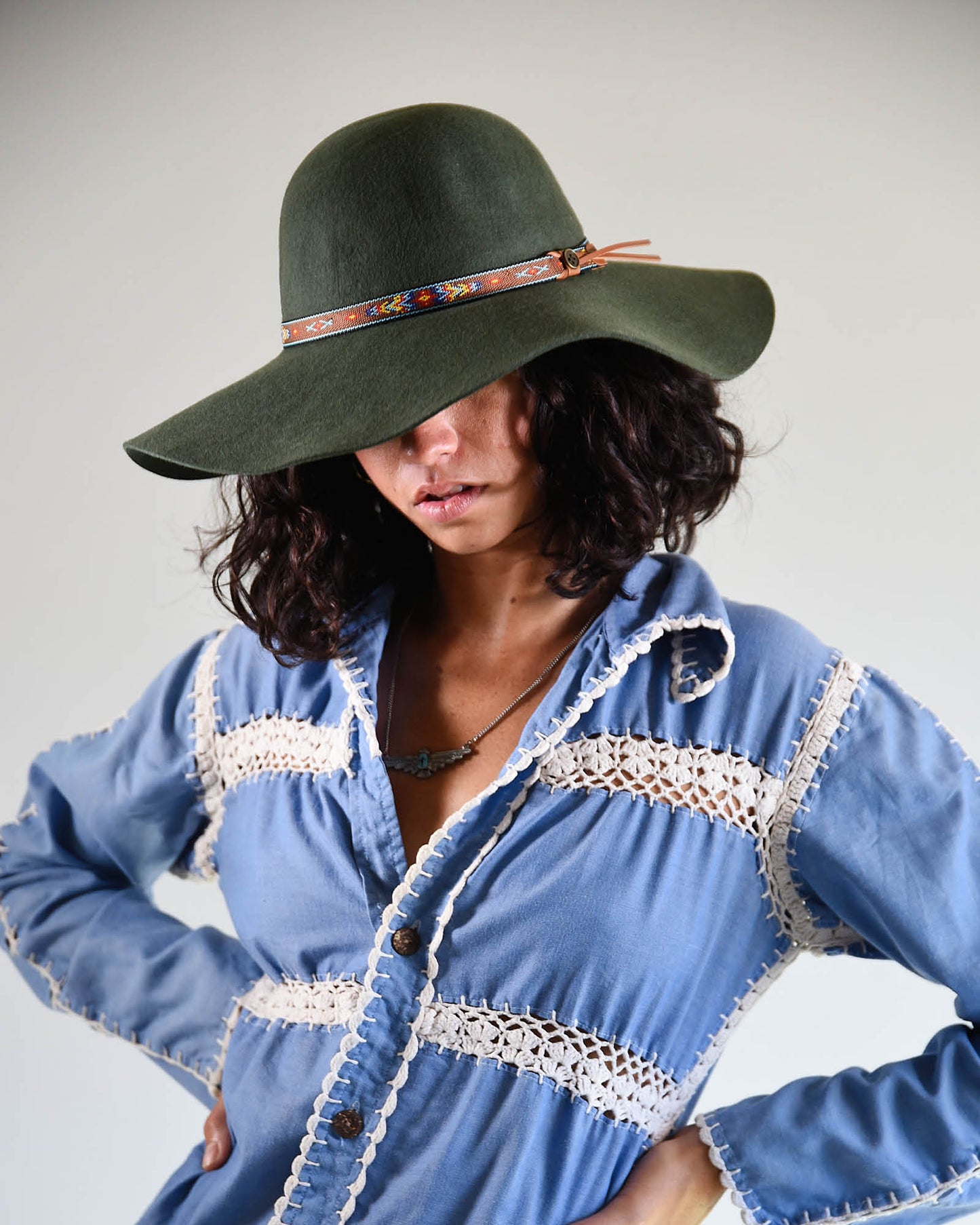 The Little Hippie Floppy Felt Hat - Forest Green