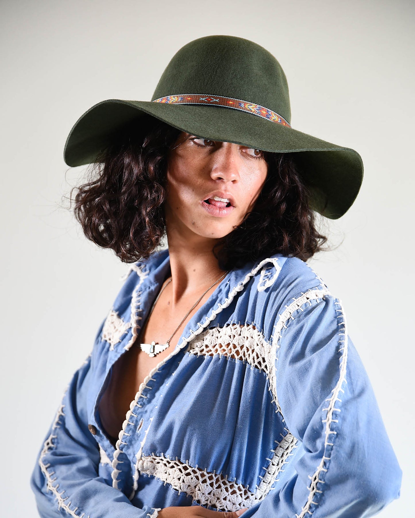 The Little Hippie Floppy Felt Hat - Forest Green