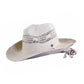 Natural woven straw sun hat for kids, styled with a 7cm brim, soft cotton rope band, and leather inner lining. Perfect for summer days and outdoor adventures.

