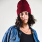 FallenBROKENstreet Lucks Beanie in wine, cosy wool blend beanie with logo badge detail.