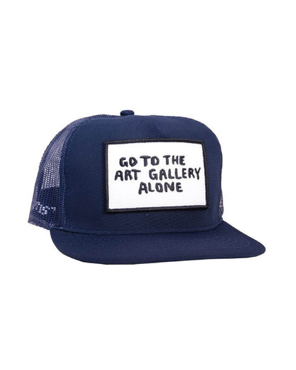 FBS x Marty Baptist Gallery Cap Navy front view with embroidered art patch

