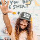 "Model wearing the FBS x Marty Baptist Gallery Cap in army green – street style artist collaboration cap"

