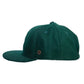 Side view of the limited edition Marty Baptist x FallenBROKENstreet Miracle Eye Cap in deep green. This Australian wool felt cap features clean panel stitching, tonal eyelets, and the signature FallenBROKENstreet metal badge. Crafted for comfort and style, it's a unisex cap with an elastic back and custom embroidered artwork, perfect for collectors and fans of modern streetwear and artist collaborations.


