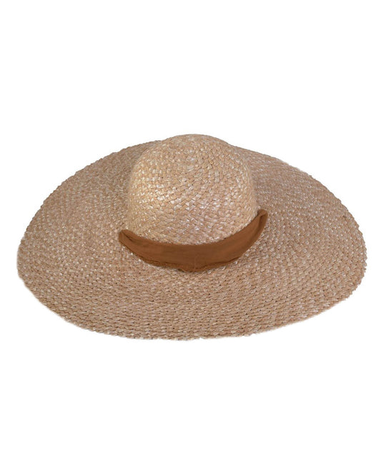 Meadow Straw Hat Gold, extra-wide brim straw hat with linen band, FallenBROKENstreet summer style.