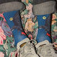 Premium crew socks by Mennie, Red Tailed Black Cockatoo design, Byron Bay creation.