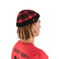 FallenBROKENstreet New Yorker Cap in red tartan. Vintage-inspired paperboy hat with quilted interior and structured fit. Crafted for comfort and everyday wear.