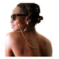 Rear profile of NYX Black sunglasses with gold chain attachment – eyewear accessories
