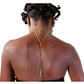 Back view of model wearing FallenBROKENstreet’s "Kill Them with Kindness" chain with sunglasses. The chain drapes down the spine, echoing the movement of a necklace while serving a practical eyewear purpose. A stunning, unexpected styling detail.

