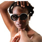 Chic portrait of model in THE ORBIT round sunglasses with white acetate arms – Fallenbrokenstreet style

