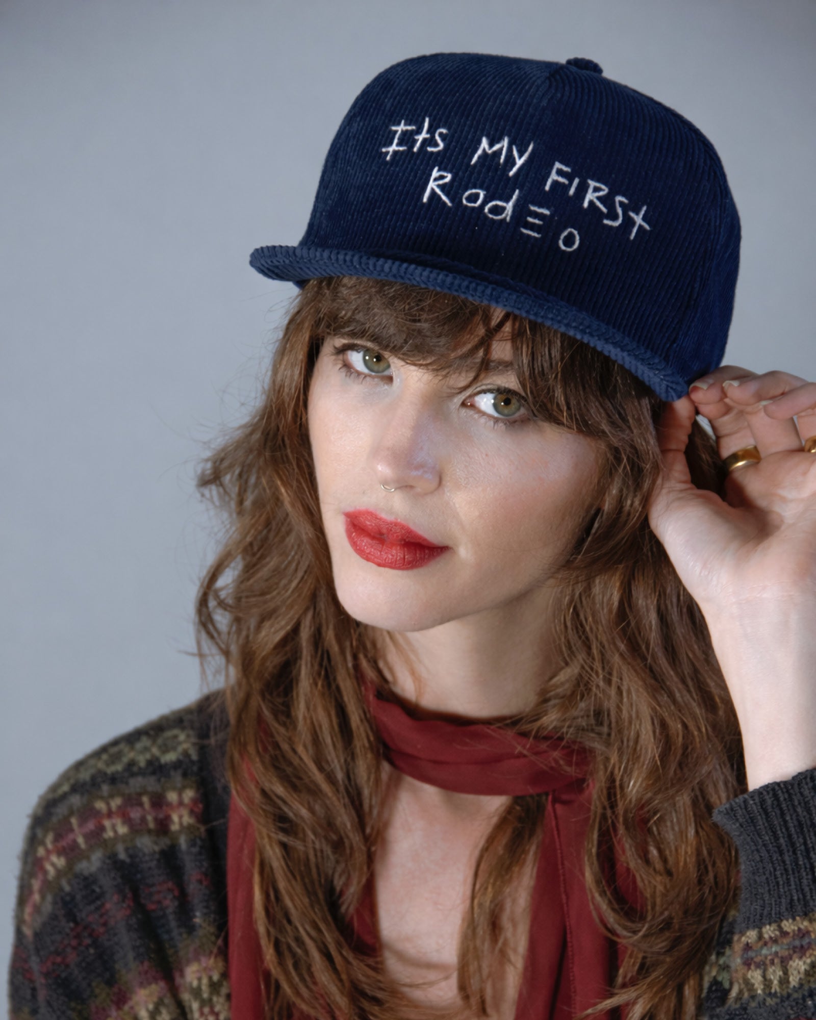 It’s My First Rodeo – Navy Corduroy Stash Cap - fallenBROKENstreet