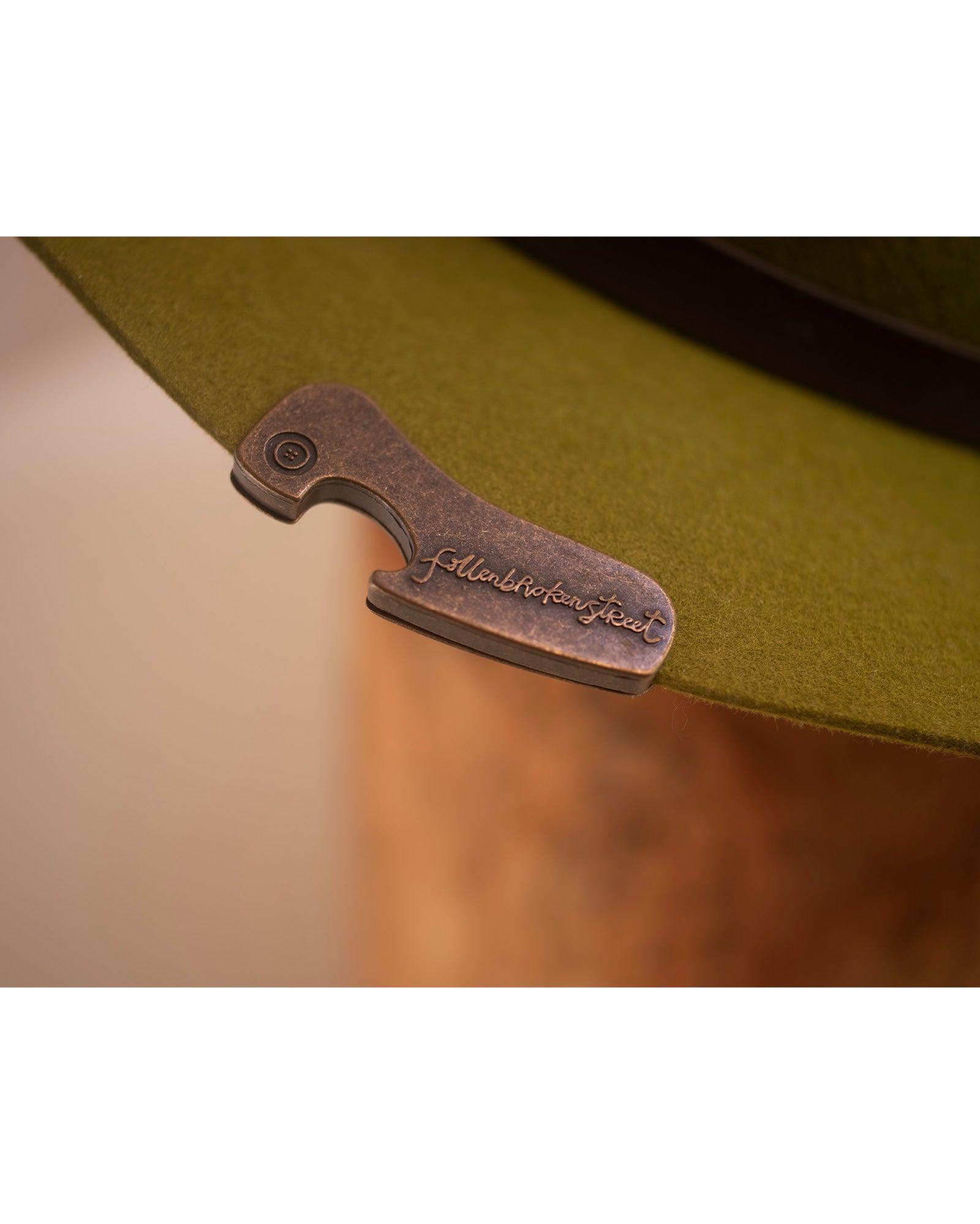 fallenBROKENstreet Patent Bottle Opener Hat Brim - Brass