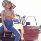 The Rolling Stone Straw Hat - Navy Stripe