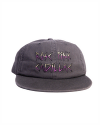 video  of Dope Lemon dad cap in washed black with “Rose Pink Cadillac” embroidery. fallenbrokenstreet
