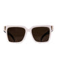 Clear acetate sunglasses with brown polarised lenses – front view

