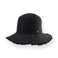 The Mabel - Foldable Raffia Bucket Hat in Black