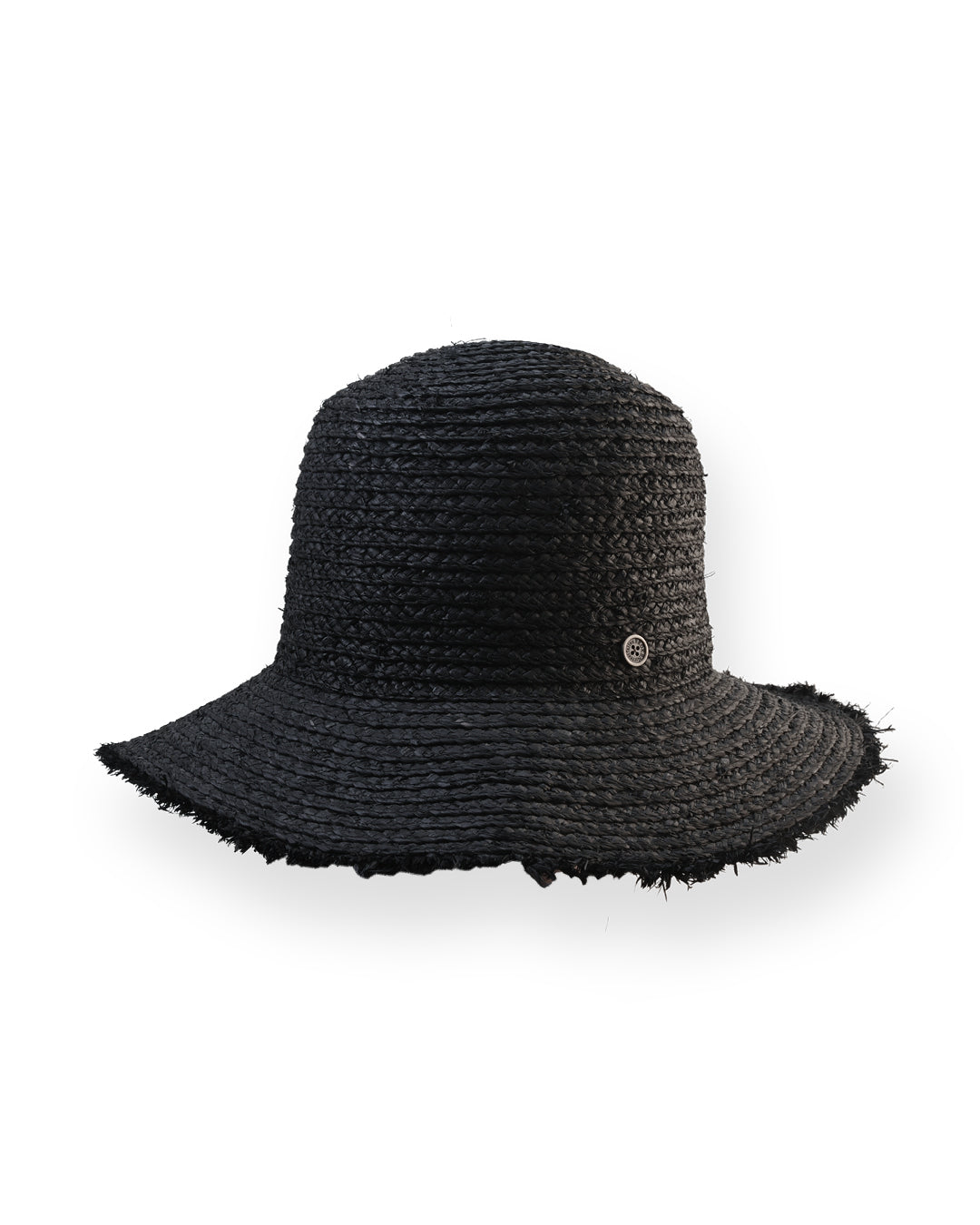 The Mabel - Foldable Raffia Bucket Hat in Black