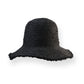 The Mabel - Foldable Raffia Bucket Hat in Black