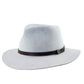 Mottle blue wool felt fedora with dark leather band and wide brim – The Dingo by Fallenbrokenstreet.