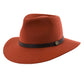 The Dingo Felt Hat – Rust by FallenBROKENstreet. 100% Australian wool felt fedora with textured leather band and metal button. Unisex hat offering UPF 50+ protection.