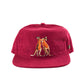 Kids red corduroy snapback with boxing kangaroo embroidery, flat brim, and secret inner pocket – Fallenbrokenstreet.
