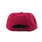 back view Kids red corduroy snapback with boxing kangaroo embroidery, flat brim, and secret inner pocket – Fallenbrokenstreet.