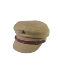 Front angled view of The Sea Cap in Green by Fallenbrokenstreet, featuring canvas crown and leather band

