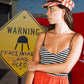 FallenBROKENstreet Sea Cap – Red Stripe, striped canvas and leather band cap with nautical detail.