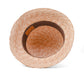 Woven straw hat on a white background