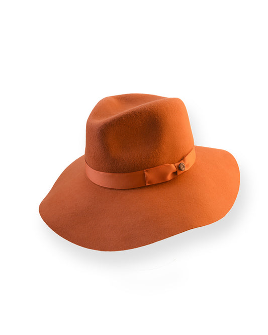The Candy Wide Brim Felt Hat –  Rust