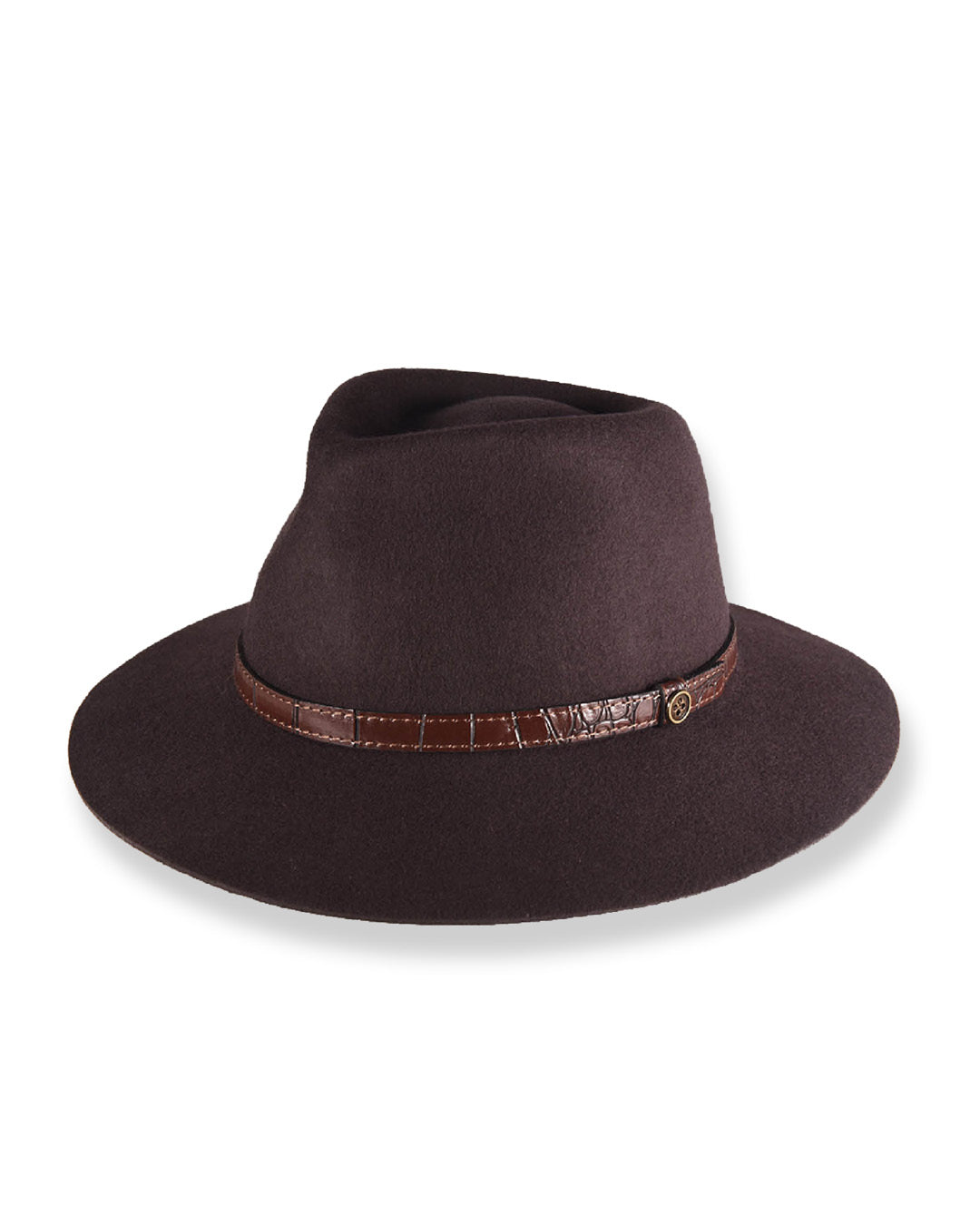 The Dingo Chocolate felt hat rich brown Australian wool fedora with leather band outdoor lifestyle