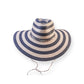 The Paloma - Wide Brim Straw Hat in Navy Stripe