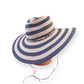 The Paloma - Wide Brim Straw Hat in Navy Stripe