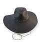 The Paloma - Wide Brim Straw Hat in Black
