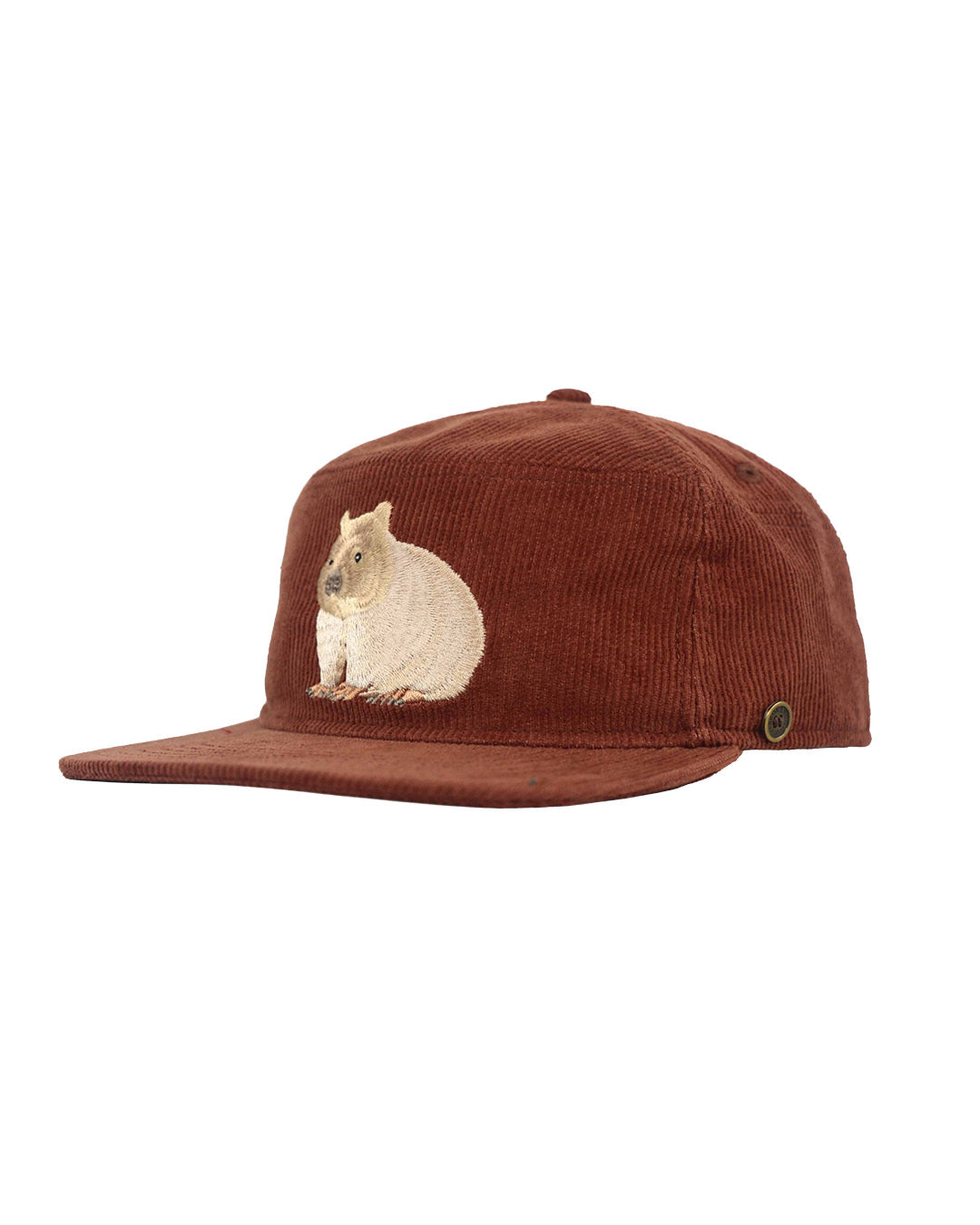PREORDER - The Stash Cap – Wombat Embroidery – Corduroy Brown Snapback Hat