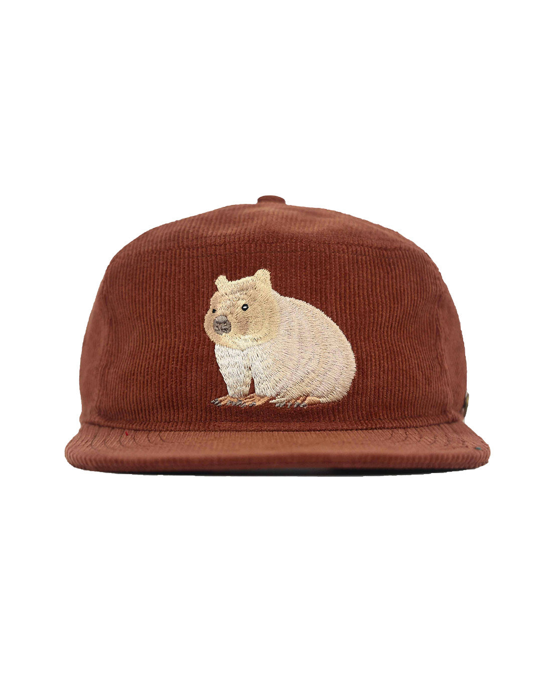 PREORDER - The Stash Cap – Wombat Embroidery – Corduroy Brown Snapback Hat
