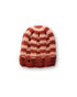 The Transcend Stripes Beanie maroon beige striped fisherman beanie with short fit sitting above the ear for everyday styling
