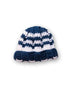 The Transcend Classic Beanie navy white detail image highlighting fold-over cuff and knit construction