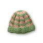 The Transcend Stripes Beanie green beige detail image highlighting fold-over cuff and knit construction