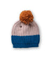 • The Kettle Beanie product shot on neutral background showing relaxed shape and bold colour combination