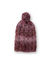 • The Cosmic Dust Beanie mauve product shot on neutral background showing slouchy silhouette and gentle colour tone