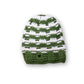 •The Transcend Stripes Beanie product shot on neutral background showing compact shape and bold stripe design