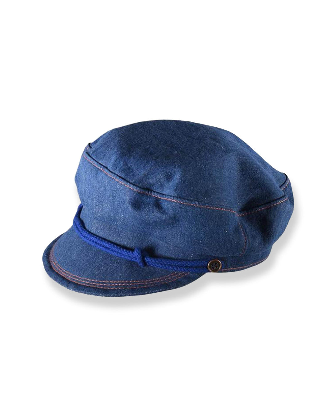 denim fisherman cap on white background

