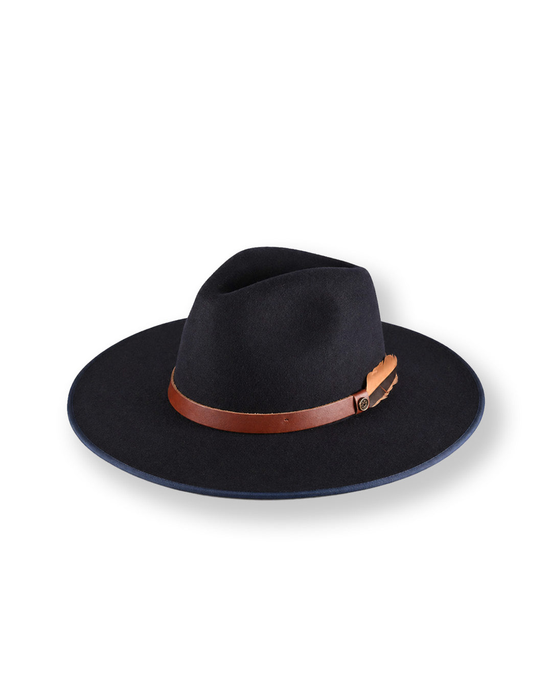 wide brim navy hat fallenbrokenstreet