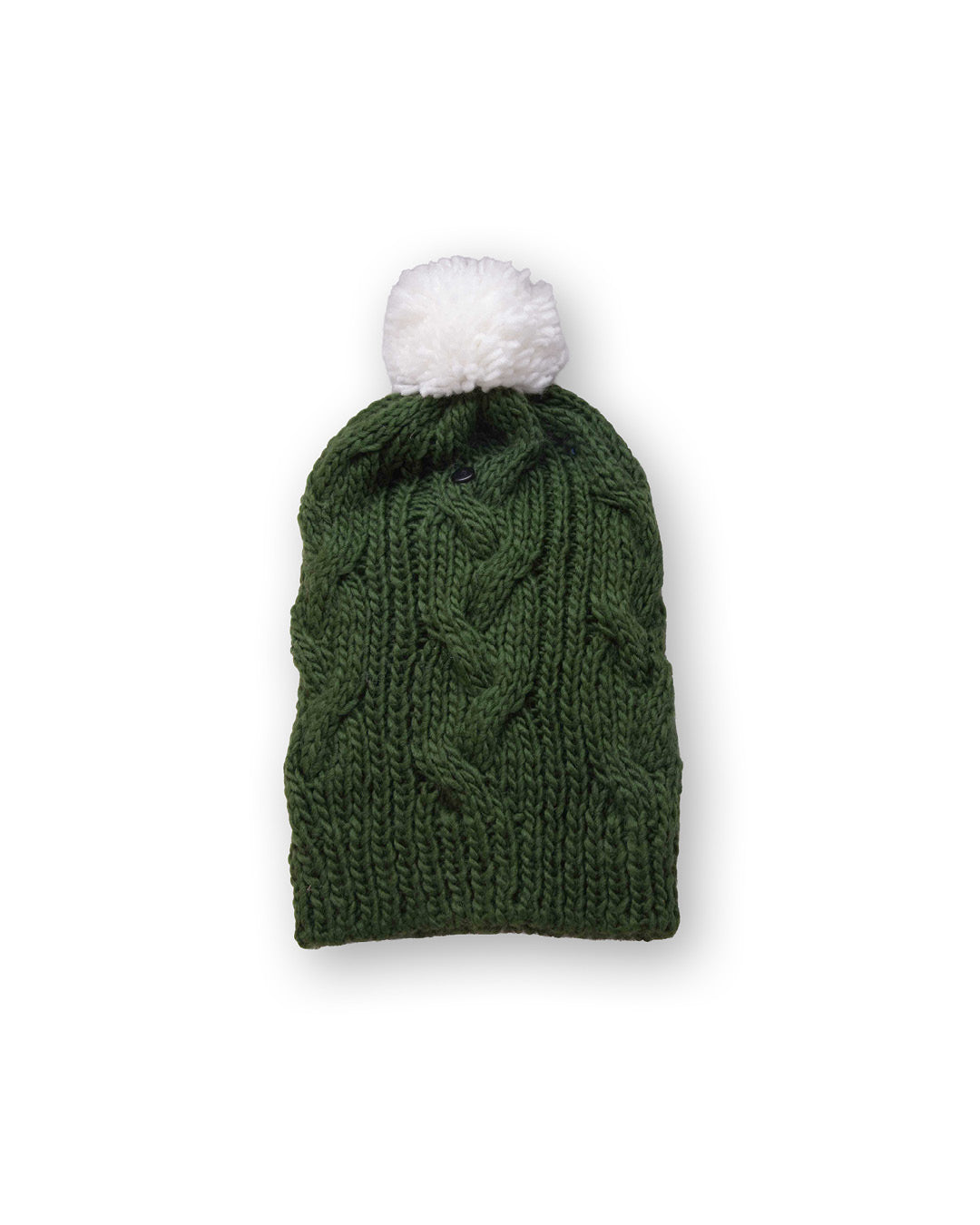 Forest Green soft knit beanie worn casually, showcasing fold-over cuff and relaxed fit for everyday winter styling