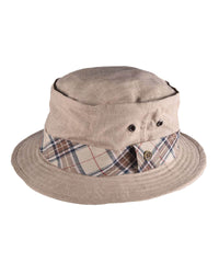 The Fisher Bucket Hat – Beige – Kids by FallenBROKENstreet. Cotton bucket hat with leather inner band and eyelet ventilation. Unisex summer style for little adventurers.