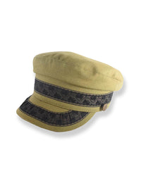This is a green fisherman cap on a white background